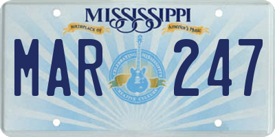 MS license plate MAR247