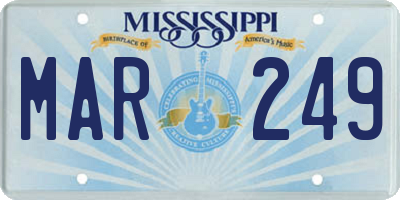 MS license plate MAR249