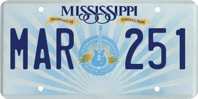 MS license plate MAR251