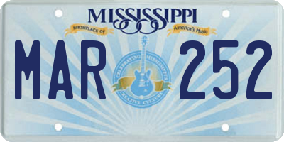 MS license plate MAR252