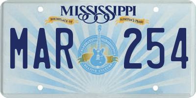MS license plate MAR254