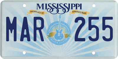 MS license plate MAR255