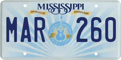 MS license plate MAR260