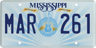 MS license plate MAR261