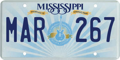 MS license plate MAR267