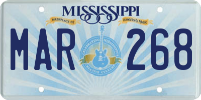 MS license plate MAR268