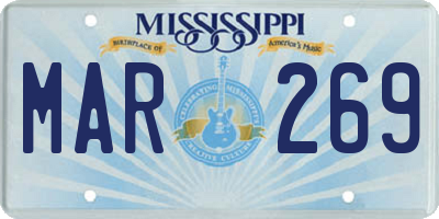 MS license plate MAR269