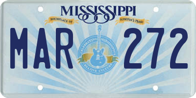 MS license plate MAR272