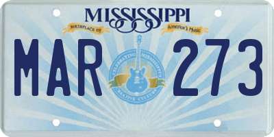 MS license plate MAR273