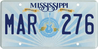 MS license plate MAR276