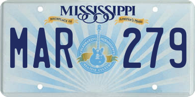 MS license plate MAR279