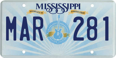 MS license plate MAR281