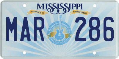 MS license plate MAR286
