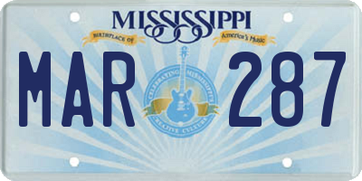MS license plate MAR287