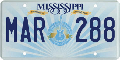 MS license plate MAR288