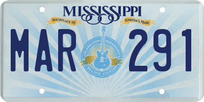 MS license plate MAR291