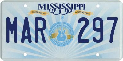MS license plate MAR297