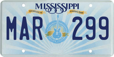 MS license plate MAR299