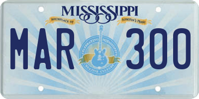 MS license plate MAR300