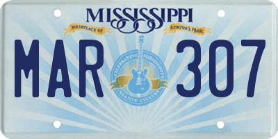 MS license plate MAR307