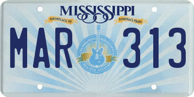 MS license plate MAR313