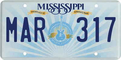 MS license plate MAR317