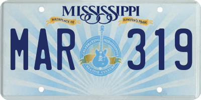 MS license plate MAR319