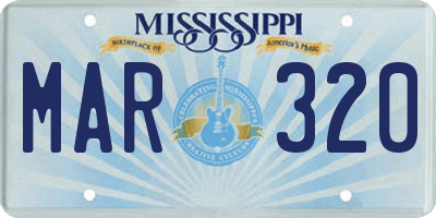 MS license plate MAR320