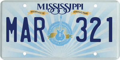 MS license plate MAR321