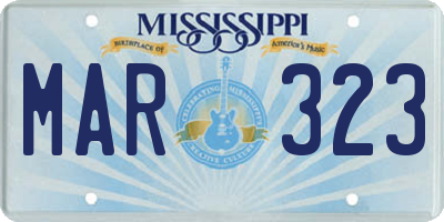 MS license plate MAR323