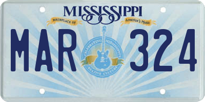 MS license plate MAR324
