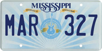 MS license plate MAR327