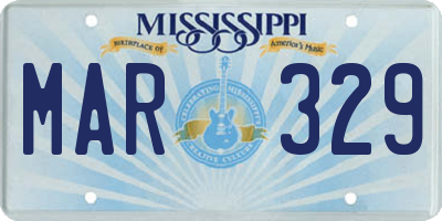 MS license plate MAR329