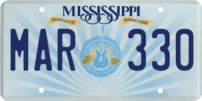 MS license plate MAR330