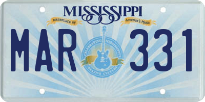 MS license plate MAR331