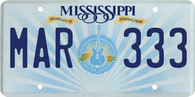 MS license plate MAR333