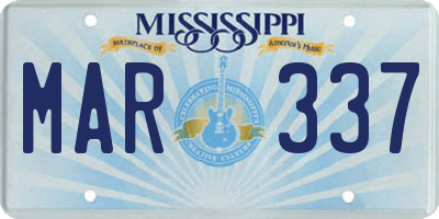 MS license plate MAR337