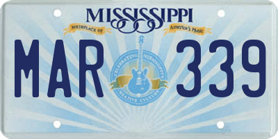 MS license plate MAR339