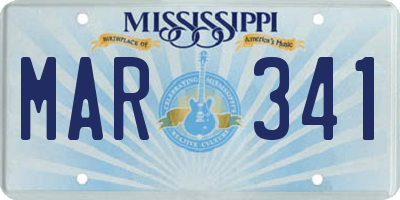 MS license plate MAR341