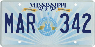 MS license plate MAR342