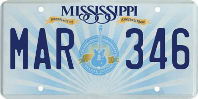 MS license plate MAR346
