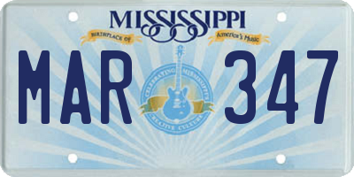 MS license plate MAR347