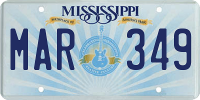 MS license plate MAR349