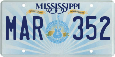 MS license plate MAR352