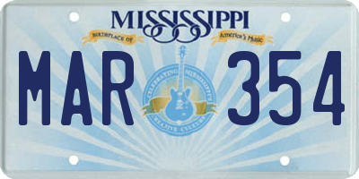 MS license plate MAR354