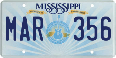 MS license plate MAR356