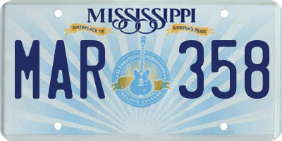 MS license plate MAR358