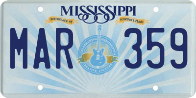 MS license plate MAR359