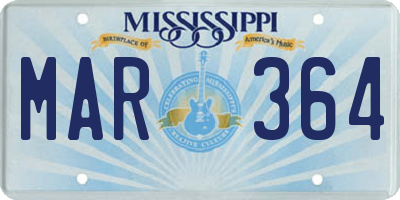 MS license plate MAR364