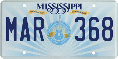MS license plate MAR368